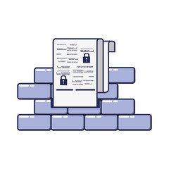 cyber security wall with documents