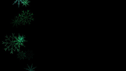 Abstract background with a variety of colorful snowflakes. Big and small.