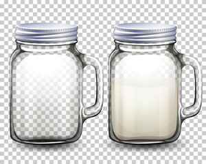 Set of glass jars