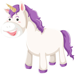 A unicorn character on white background