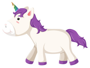 A unicorn character on white background