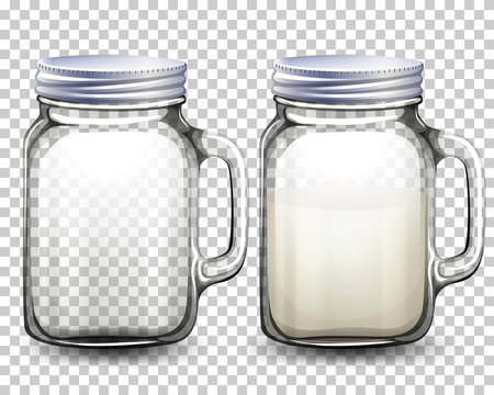 Set of glass jars