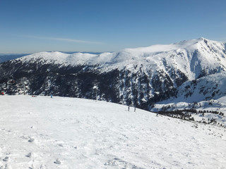 Fototapeta na wymiar Amazing Winter view from Todorka peak, Pirin Mountain, Bulgaria