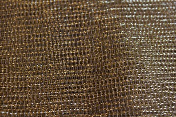 Gold colored mesh fabric