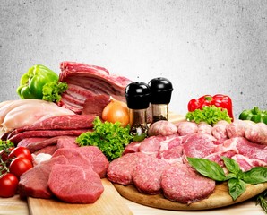 Fresh Raw Meat on Background