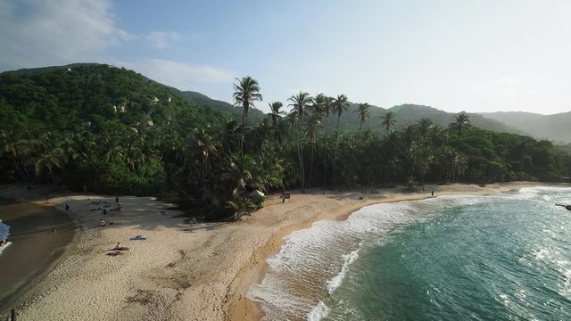 El Cabo San Juan del Guia beach, elevated view, Tayrona National Natural Park, Magdalena Department, Caribbean, Colombia
