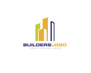 building construction structure skyscraper architecture silhouette logo icon template 