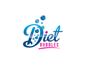 diet bubble soda blue logo