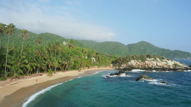 El Cabo San Juan del Guia beach, elevated view, Tayrona National Natural Park, Magdalena Department, Caribbean, Colombia