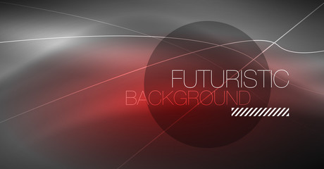 Digital technology abstract background - neon geometric design. Abstract glowing lines. Colorful techno background. Futuristic shape.