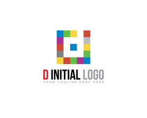 LETTER D  COLORFUL INITIAL COMPANY LOGO