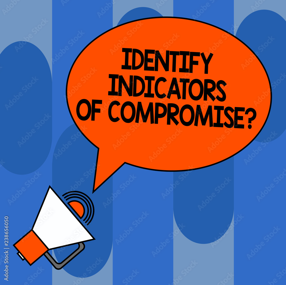 Aufkleber writing note showing identify indicators of compromise. business photo showcasing detect malware onl