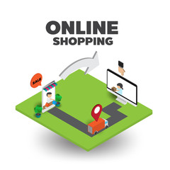 shopping online isometric - 238656812