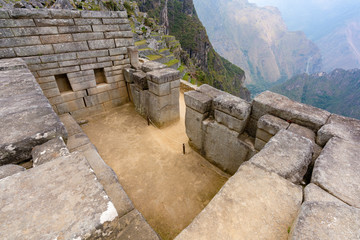 Ruin of an ancient house at Machu Picchu, Peru