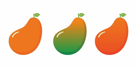 Set of mango vector isolated on white 