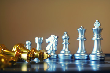 Chess board game, business competitive concept