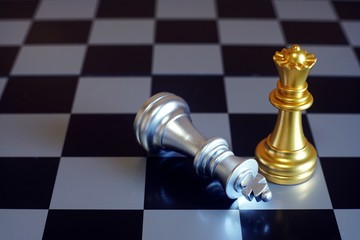 Chess board game, business competitive concept