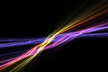 Fototapeta na wymiar Bright chaotic lights with clouds, modern abstract, 3d render, computer generated background