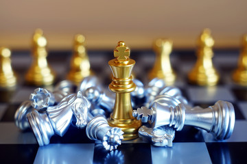 Chess board game, business competitive concept