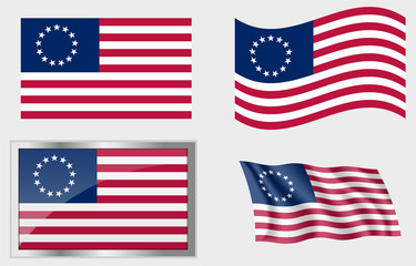 Flag of the US 13 Stars Betsy Ross