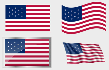 Flag of the US 13 Stars