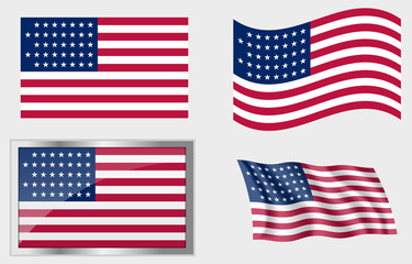 Flag of the US 37 Stars