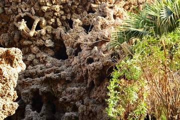 coral leaves building in a garden Gabalaia in Cairo Egypt