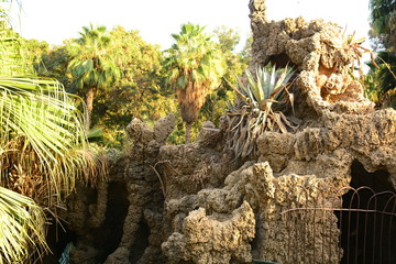 coral leaves building in a garden Gabalaia in Cairo Egypt