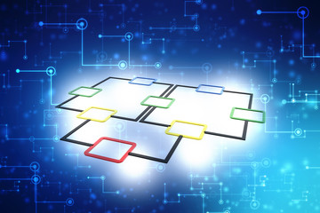 flow chart diagram, planning. Business Flow Chart. 3d render