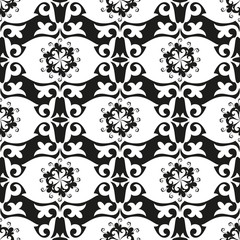 Pattern, ornament. East Asia. Black and white image. Seamless. Background texture. Abstract.