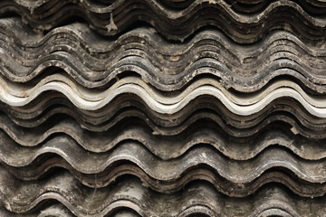 Old used of tile roof after construction