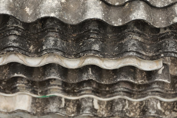 Old used of tile roof after construction