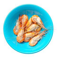 fresh shrimps on a plate