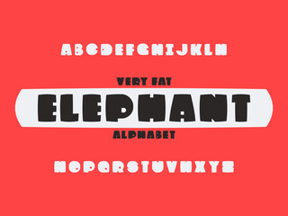 Elephant font. Vector alphabet 