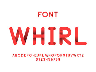 Whirl font. Vector alphabet letters 