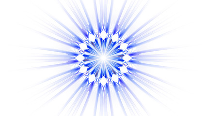 Obraz premium Abstract intricate blue ornament. Fantastic fractal mandala. Psychedelic digital art. 3d rendering.