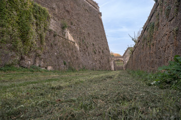 old castle with its high walls around it
