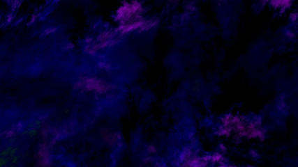 Abstract surreal dark blue clouds. Expressive brush strokes. Fractal background. 3d rendering.