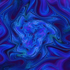 Abstract blue wavy texture. Fantasy fractal background. Digital art. 3D rendering.