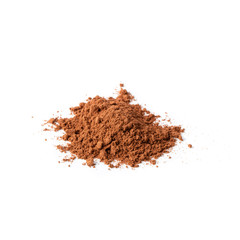 Pile cocoa powder isolated on white background