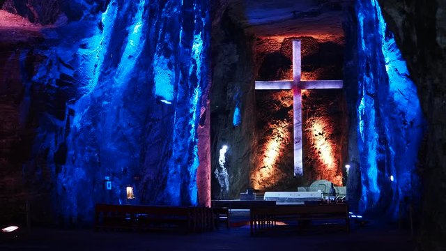Salt Cathedral, interior, Zipaquira, Cundinamarca Department, Colombia