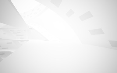 Fototapeta premium Abstract white interior of the future. 3D illustration and rendering