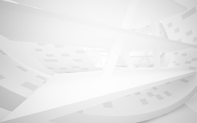 Abstract white interior of the future. 3D illustration and rendering