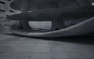 Empty dark abstract concrete smooth interior . Architectural background. 3D illustration and rendering