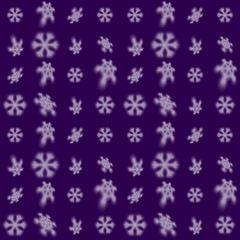 Christmas seamless snowflake pattern with blurred falling snow stars for Christmas cards, covers, wallpapers and tiled backgrounds