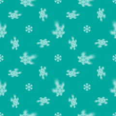 Christmas seamless snowflake pattern with blurred falling snow stars for Christmas cards, covers, wallpapers and tiled backgrounds
