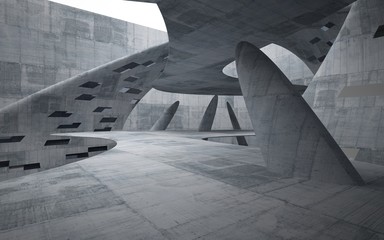 Empty dark abstract concrete smooth interior . Architectural background. 3D illustration and rendering
