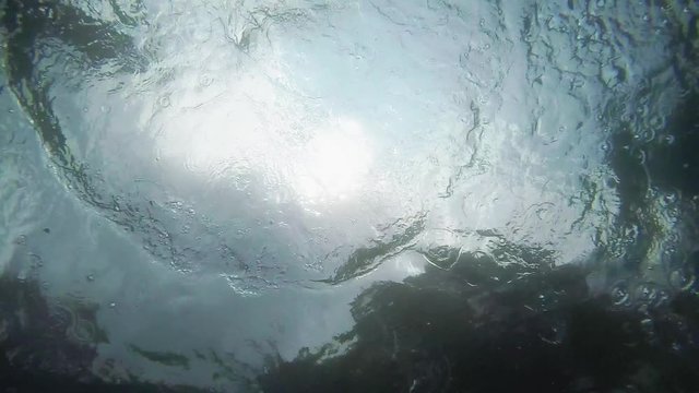 Dropping smartphone, phone falls into swimming pool water. slow motion. 1920x1080