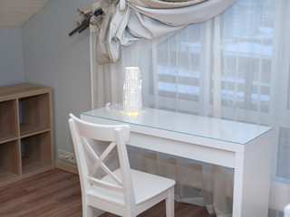 White table in a room
