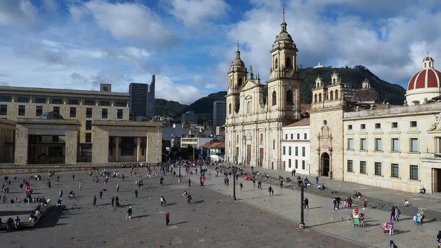 Cathedral of Colombia and Tabernacle Chapel, elevated view, Bolivar Square, Bogota, Capital District, Colombia